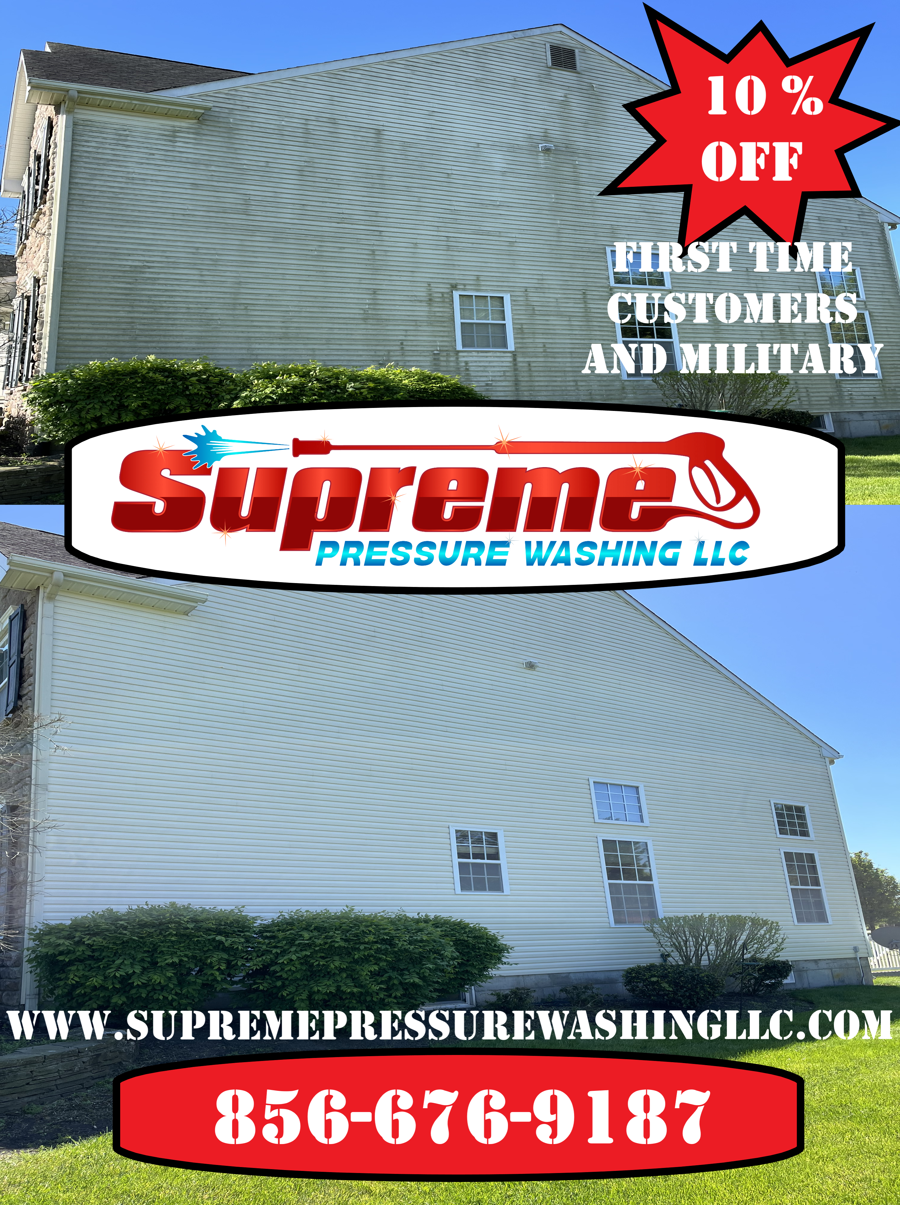 10% off Pressure washing